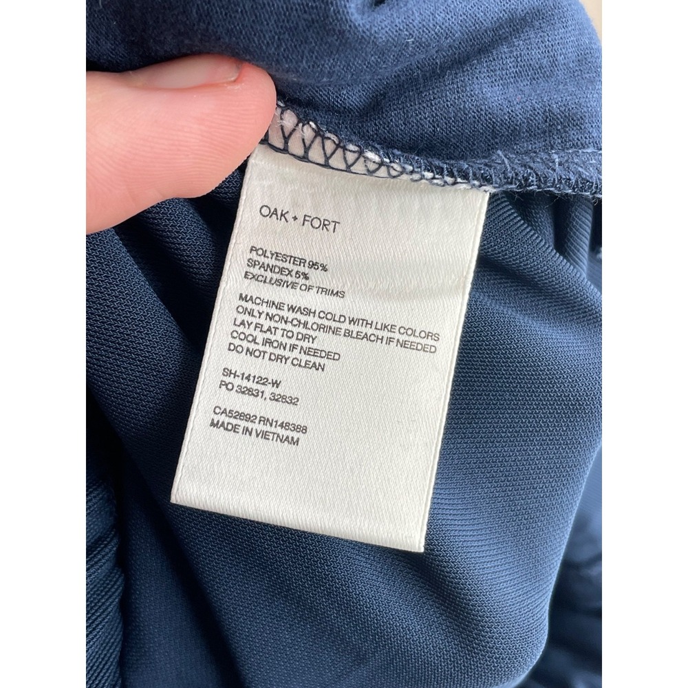 NWT OAK + FORT High Waist Sweat Short Men's XS Navy Blue White Striped Classic - Picture 10 of 11